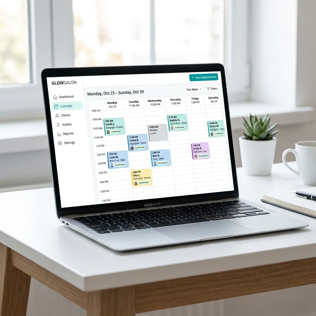 Appointment reminder and confirmation workflow visual for Swalook